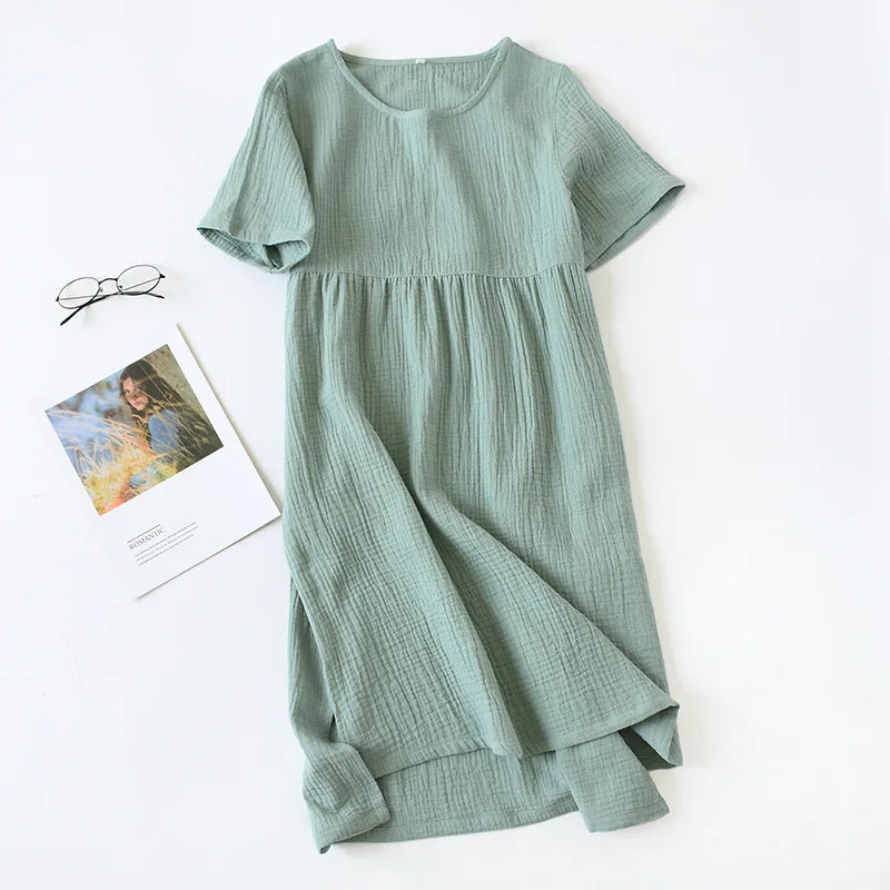 Vintage Simple Style Gauze Fabric Summer Dress